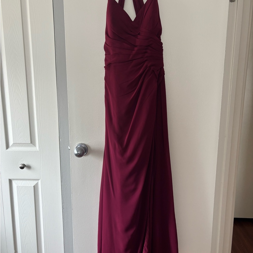 Elegant Burgundy Evening Gown